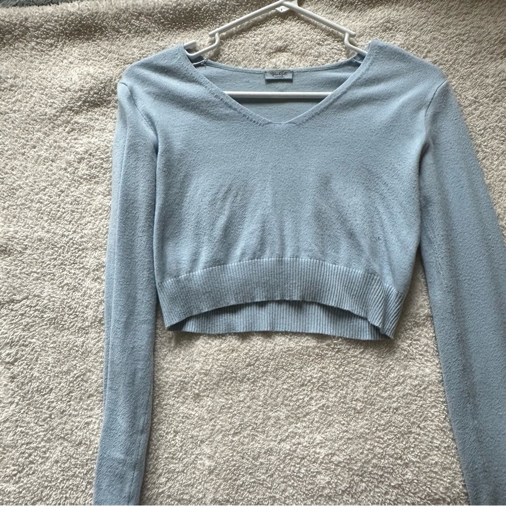 brandy melville blue crop top